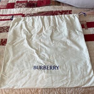 Large Burberry Cream Dust Bag with Blue Logo
